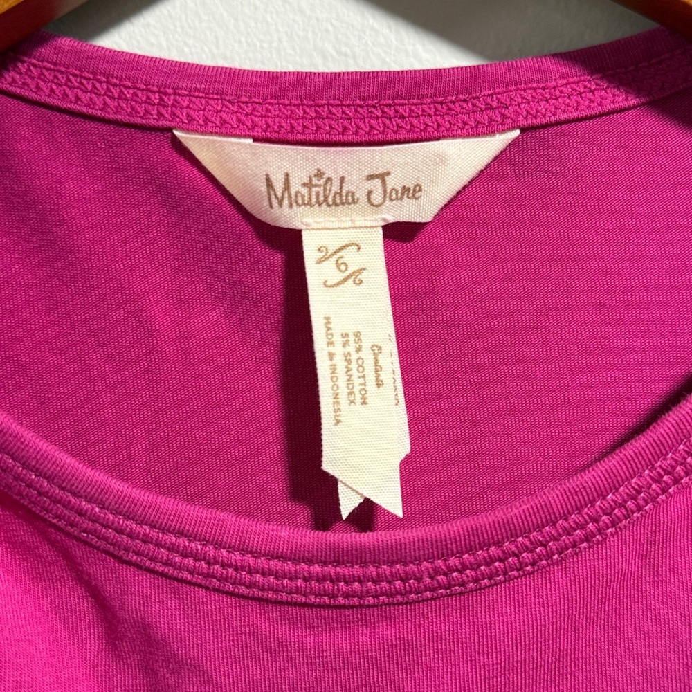 Matilda Jane Perfectly‎ Paired Fuschia Pink Dress with Pockets Size 6 - Picture 4 of 8
